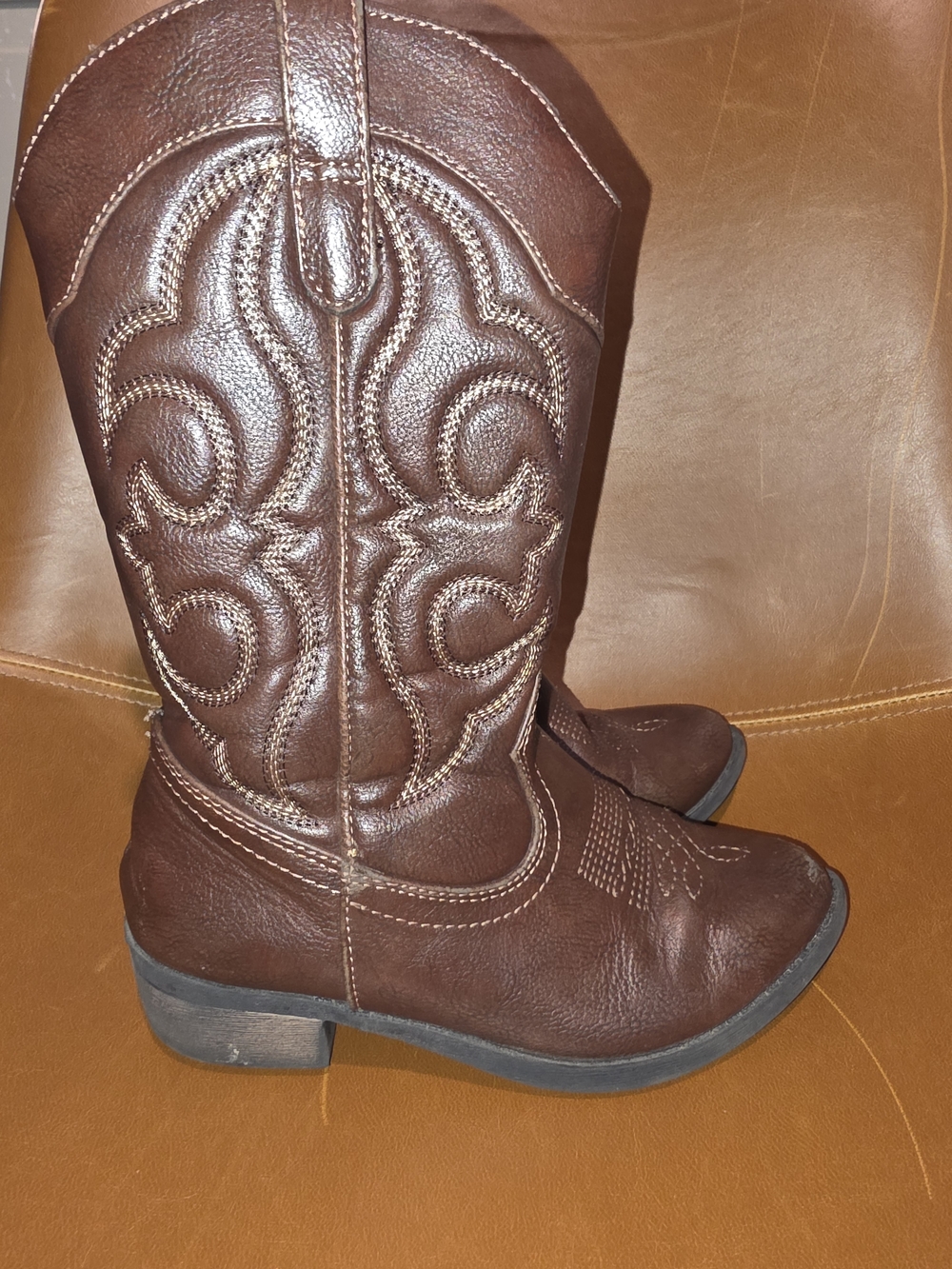 Cat & Jack Brown Lace-Up Western Cowgirl Boots